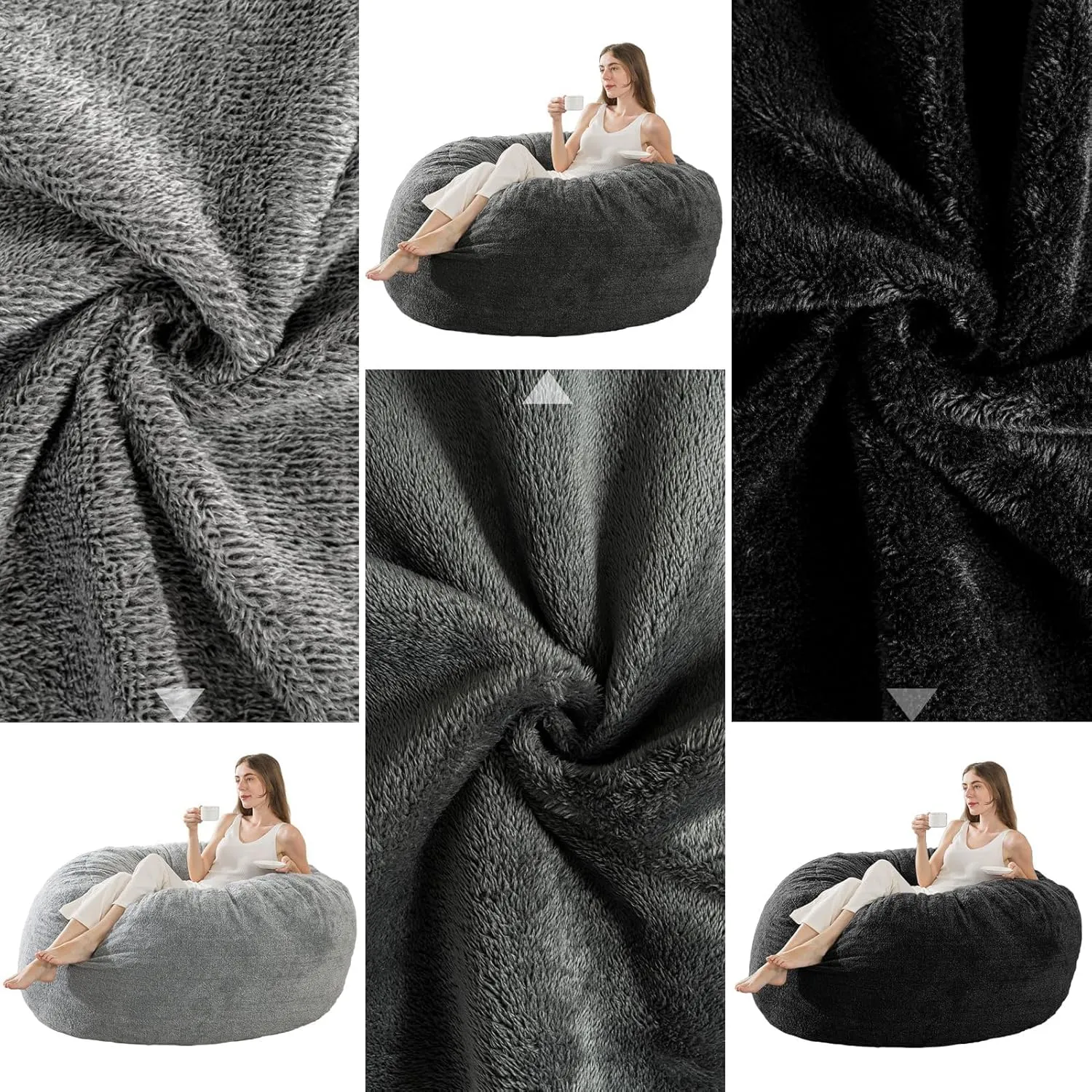 Big Huge Giant Bean Bag Chair Cover for Adults, (No Filler) Machine Washable Covers Bean Bag Chairs in Multiple Sizes and Colors Giant Foam-Filled Furniture Filled Furniture (Wine Red, 6FT)