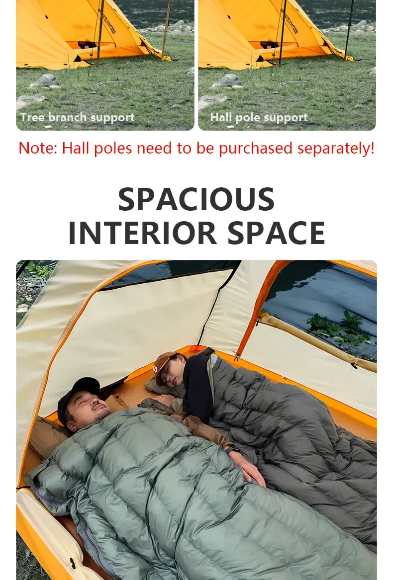 BISINNA 4 Season Camping Tent With Snow Skirt 2 Person Double Layer Aluminum Pole Tent for Outdoor Backpack Picnic Hiking