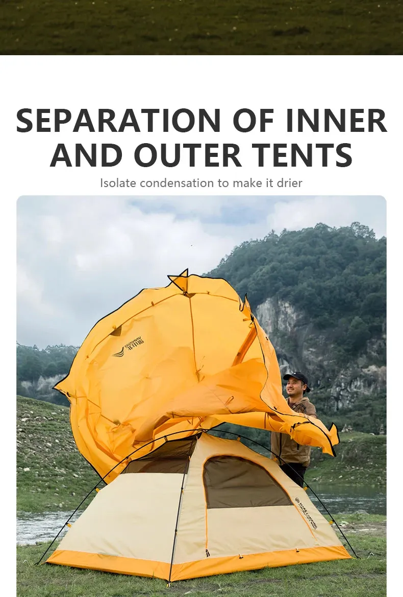 BISINNA 4 Season Camping Tent With Snow Skirt 2 Person Double Layer Aluminum Pole Tent for Outdoor Backpack Picnic Hiking
