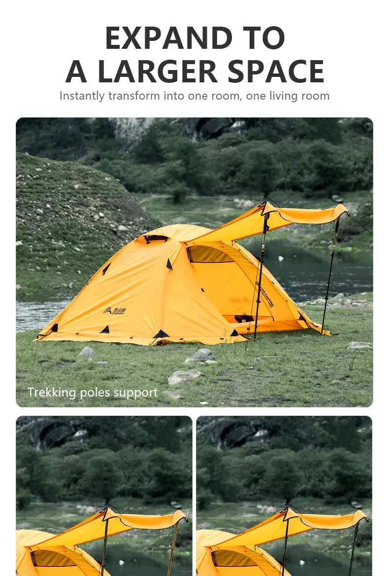 BISINNA 4 Season Camping Tent With Snow Skirt 2 Person Double Layer Aluminum Pole Tent for Outdoor Backpack Picnic Hiking