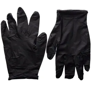 Black Nitrile Exam Gloves Pair in Recloseable Bag
