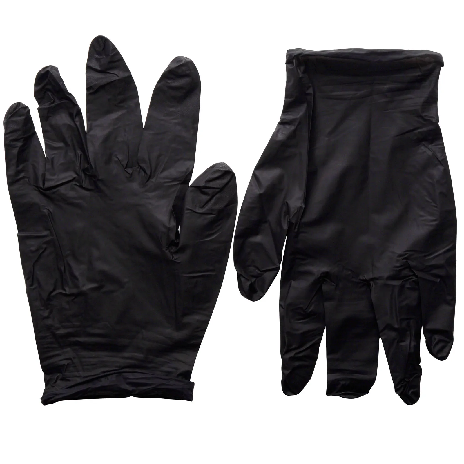 Black Nitrile Exam Gloves Pair in Recloseable Bag