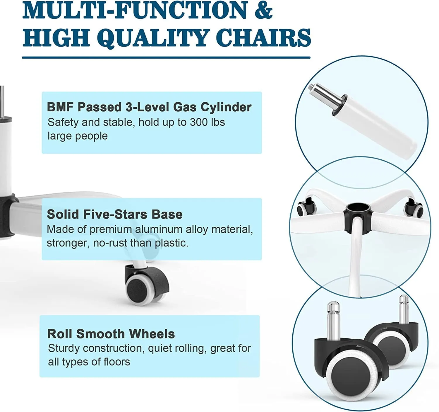 Blarity Office Chair, High Back Ergonomic Desk Chair with Adjustable Lumbar Support and Headrest
