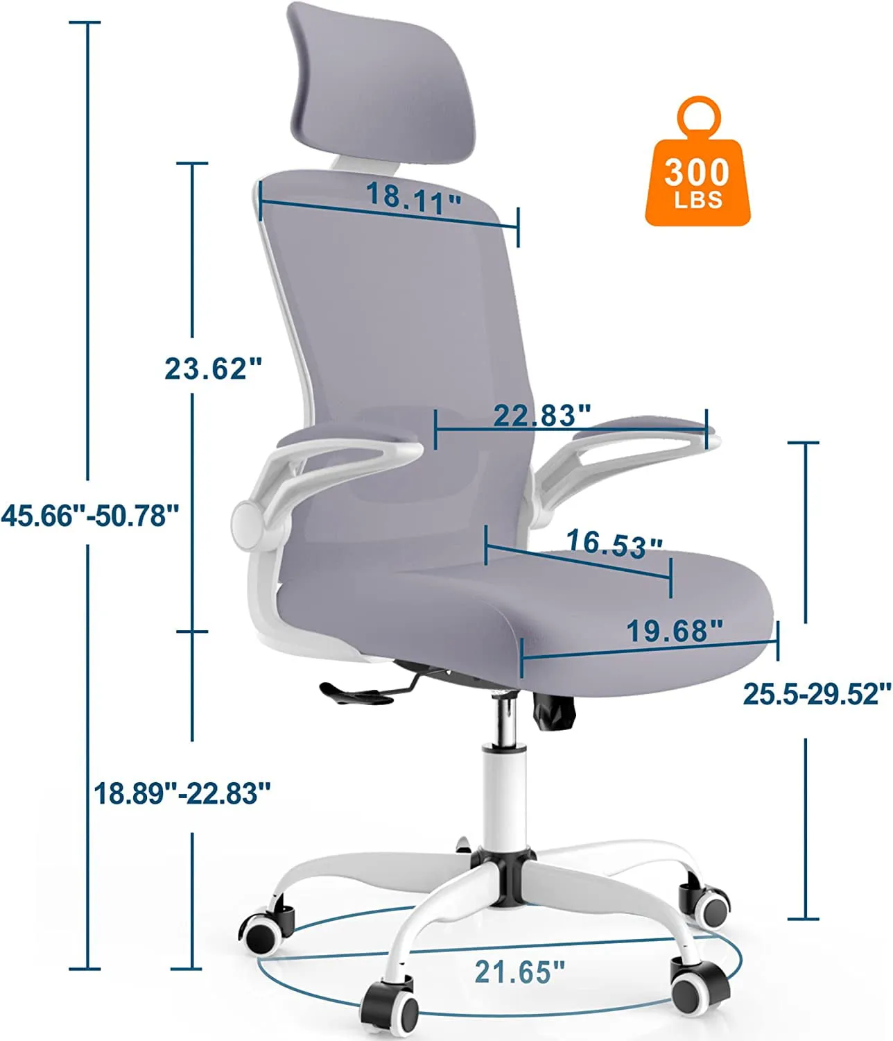 Blarity Office Chair, High Back Ergonomic Desk Chair with Adjustable Lumbar Support and Headrest