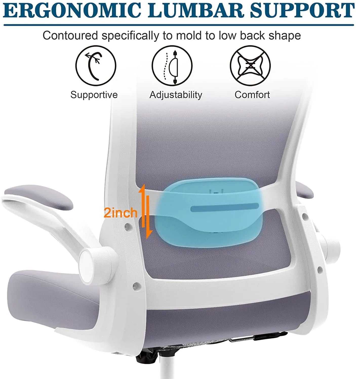 Blarity Office Chair, High Back Ergonomic Desk Chair with Adjustable Lumbar Support and Headrest