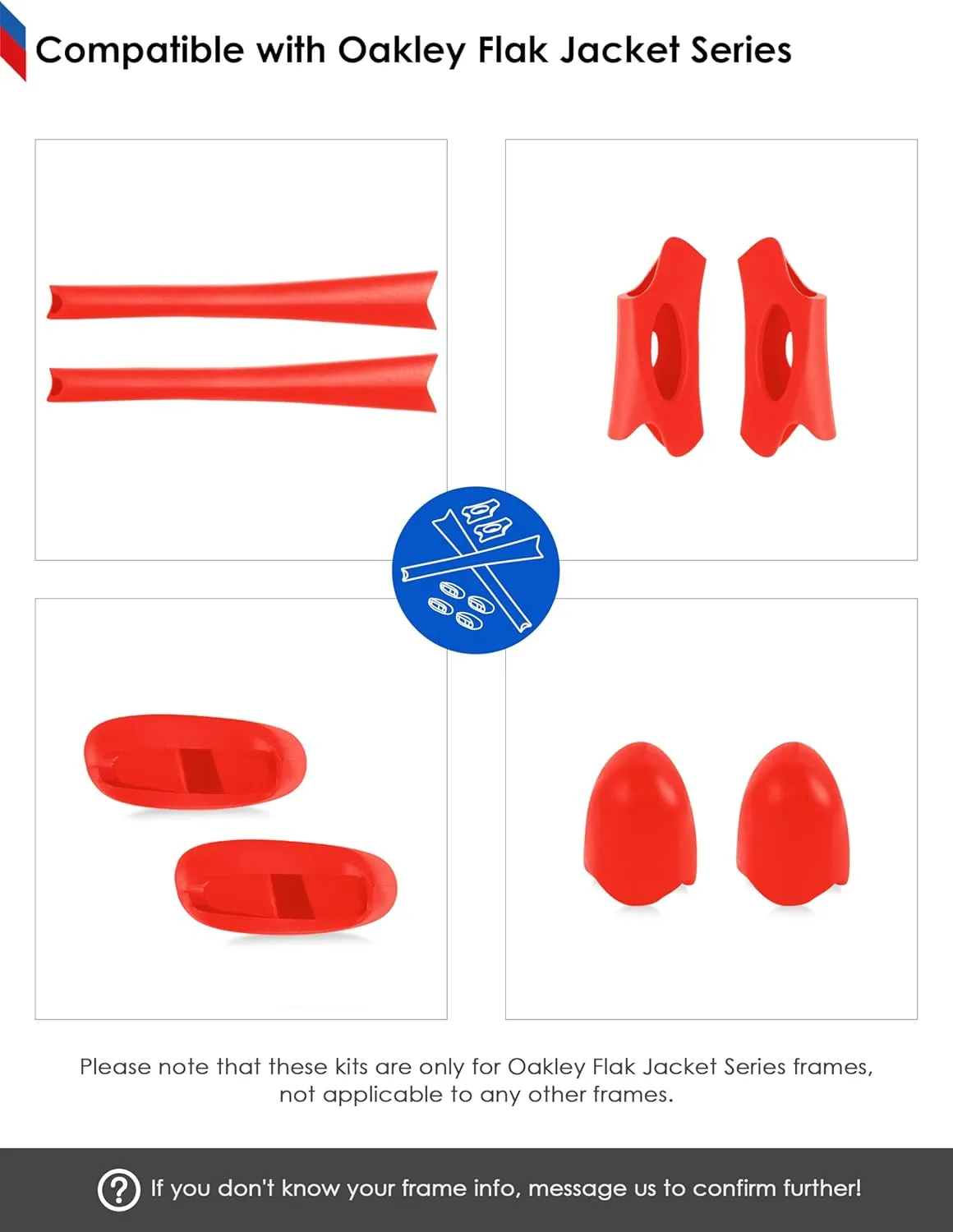 BLAZERBUCK Replacement Sock Kits Earsocks & Nosepieces for Oakley Flak Jacket XLJ Sunglass