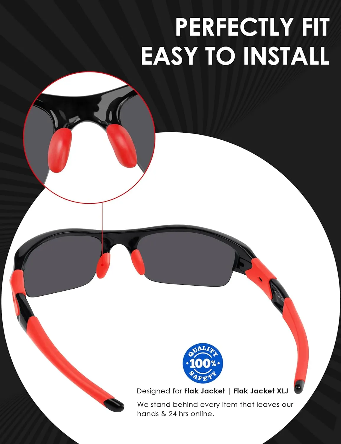 BLAZERBUCK Replacement Sock Kits Earsocks & Nosepieces for Oakley Flak Jacket XLJ Sunglass