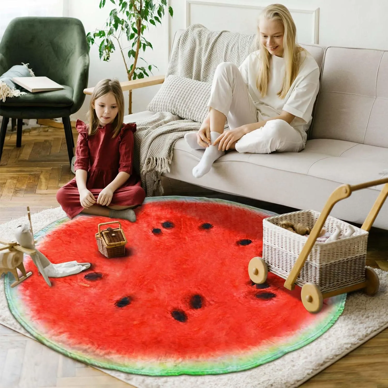Bnuitland 71 Inches Watermelon Funny Throw Blanket, 300 GSM Giant Realistic Novelty Fruit Print Blanket Gift for Adults and Kids, Super Soft Flannel Throw for Sofa,Bed,Travel