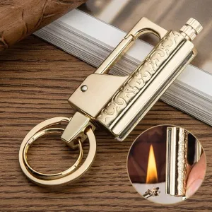 BOLLAER Outdoor Survival Fire Starter, Metal Matchstick Keychain Lighter, Emergency Hiking Survival Camping Fire Starter Flint Metal Match, Outdoor Survival Enthusiast Best Gift