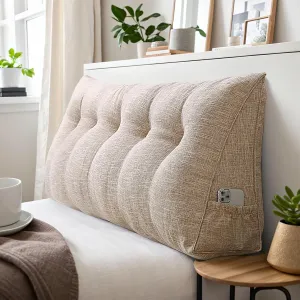 Bolster Headboard Pillow, Triangular Wedge Pillow Headboard Positioning Support While Reading And Resting, Reading Pillow for Sitting with Removable Cover,C-Twin