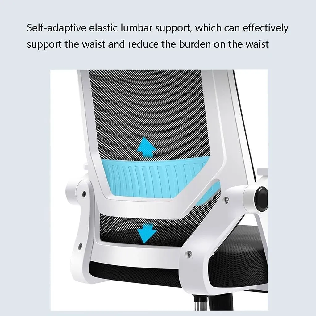 Breathable Office Chair with Pulley Bracket,Ergonomic mesh Adjustable Desk Chair with armrests, for Office, Dormitory, Home Gift (Color : Black) (Light Gray)(Light Gray)