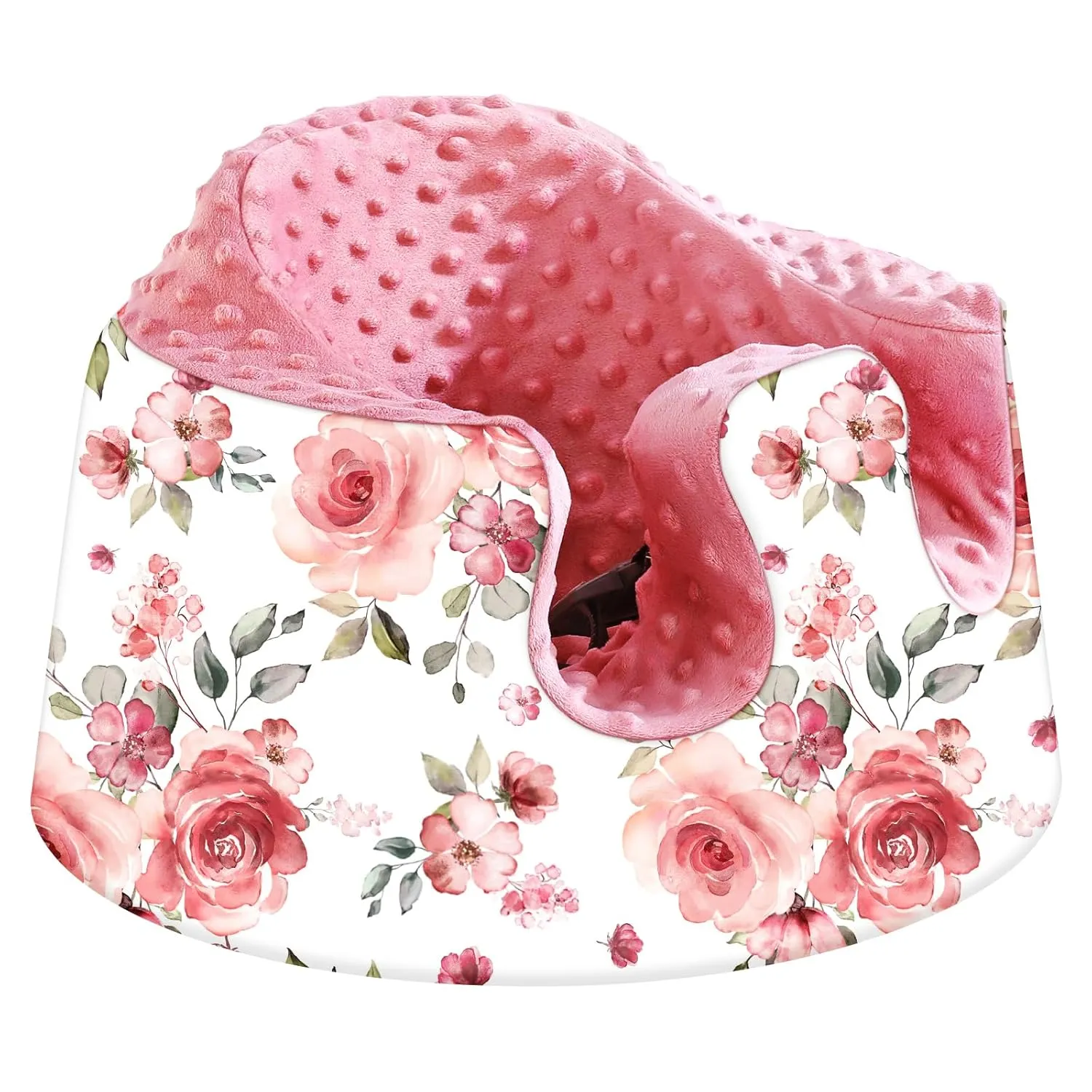 Bumbo and Nuby Compatible Seat Cover - Breathable and Removable for Baby Floor Seat - Pink Floral for Girls and Boys