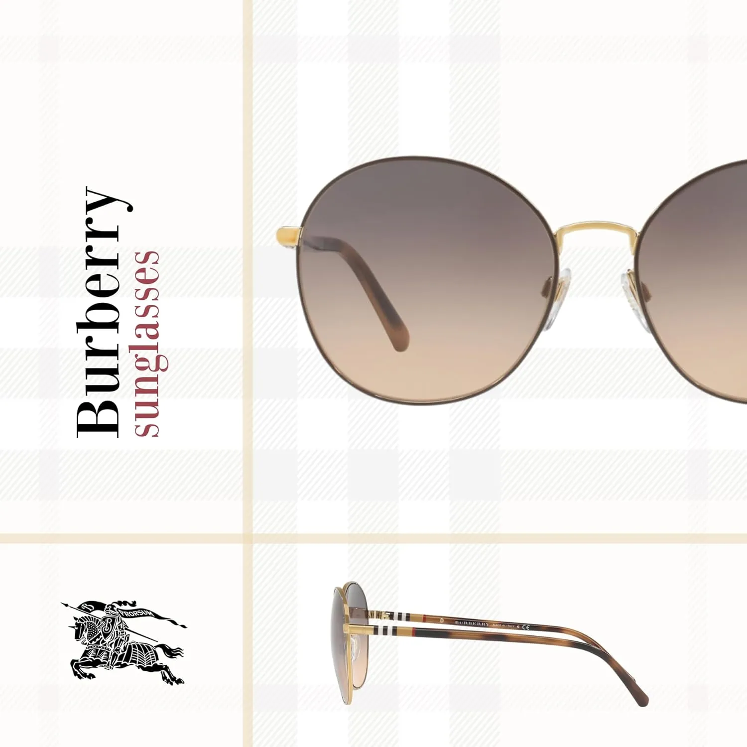 BURBERRY BE3094 Round Sunglasses for Women   BUNDLE With Designer iWear Eyewear Kit