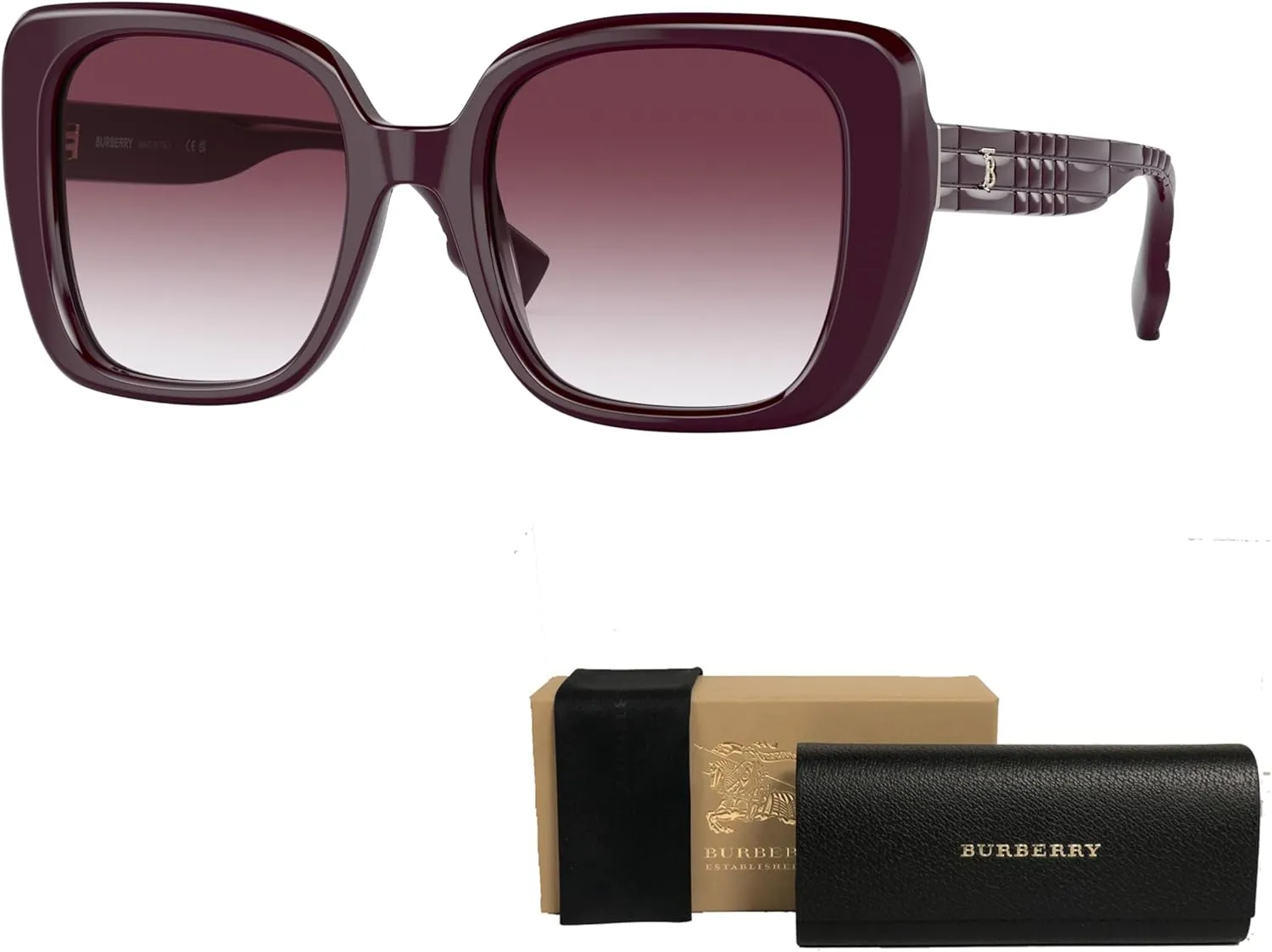 BURBERRY Helena BE4371 Square Sunglasses for Women   BUNDLE With Designer iWear Complimentary Eyewear Kit