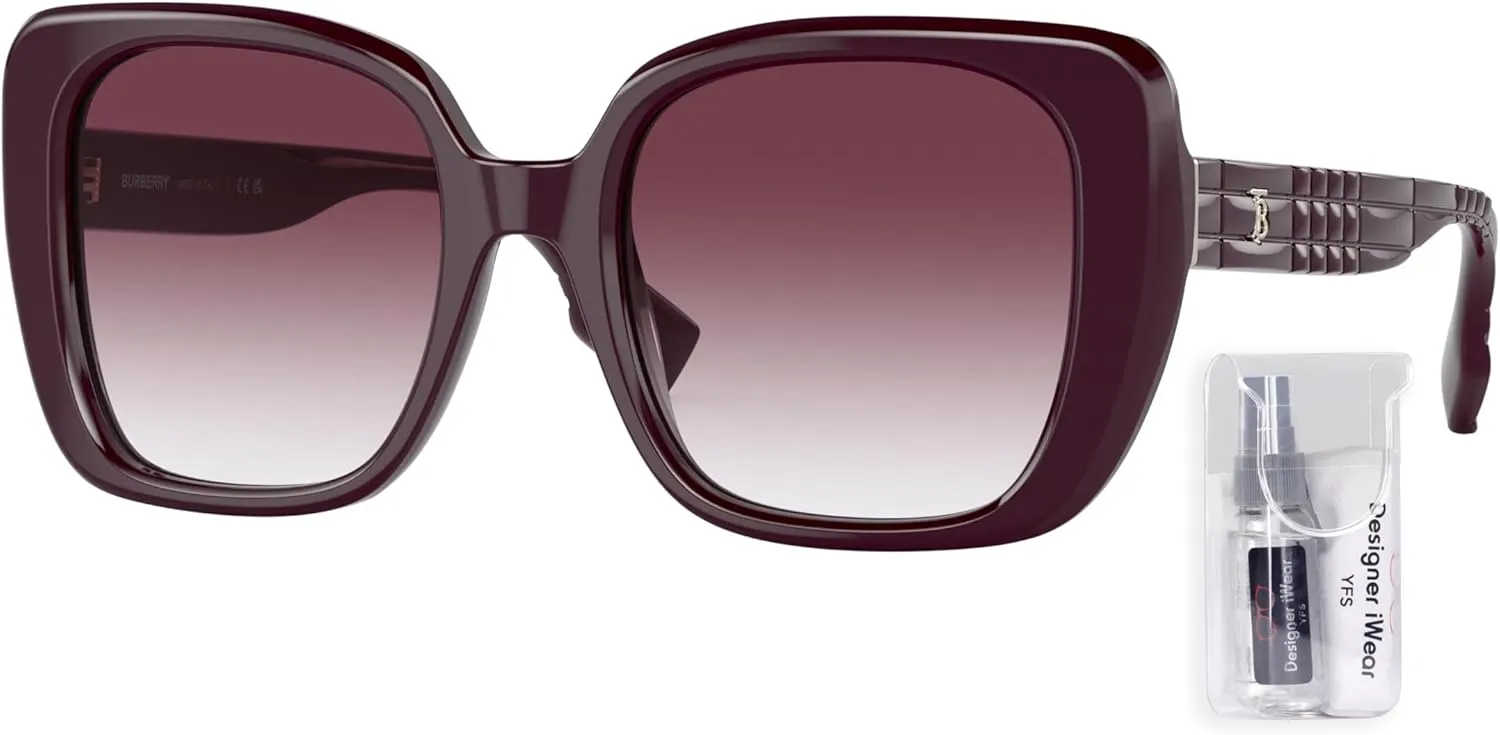 BURBERRY Helena BE4371 Square Sunglasses for Women   BUNDLE With Designer iWear Complimentary Eyewear Kit