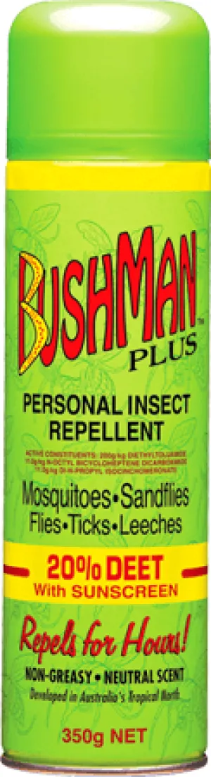 Bushman Plus Aerosol with sunscreen 150gm - 20% DEET