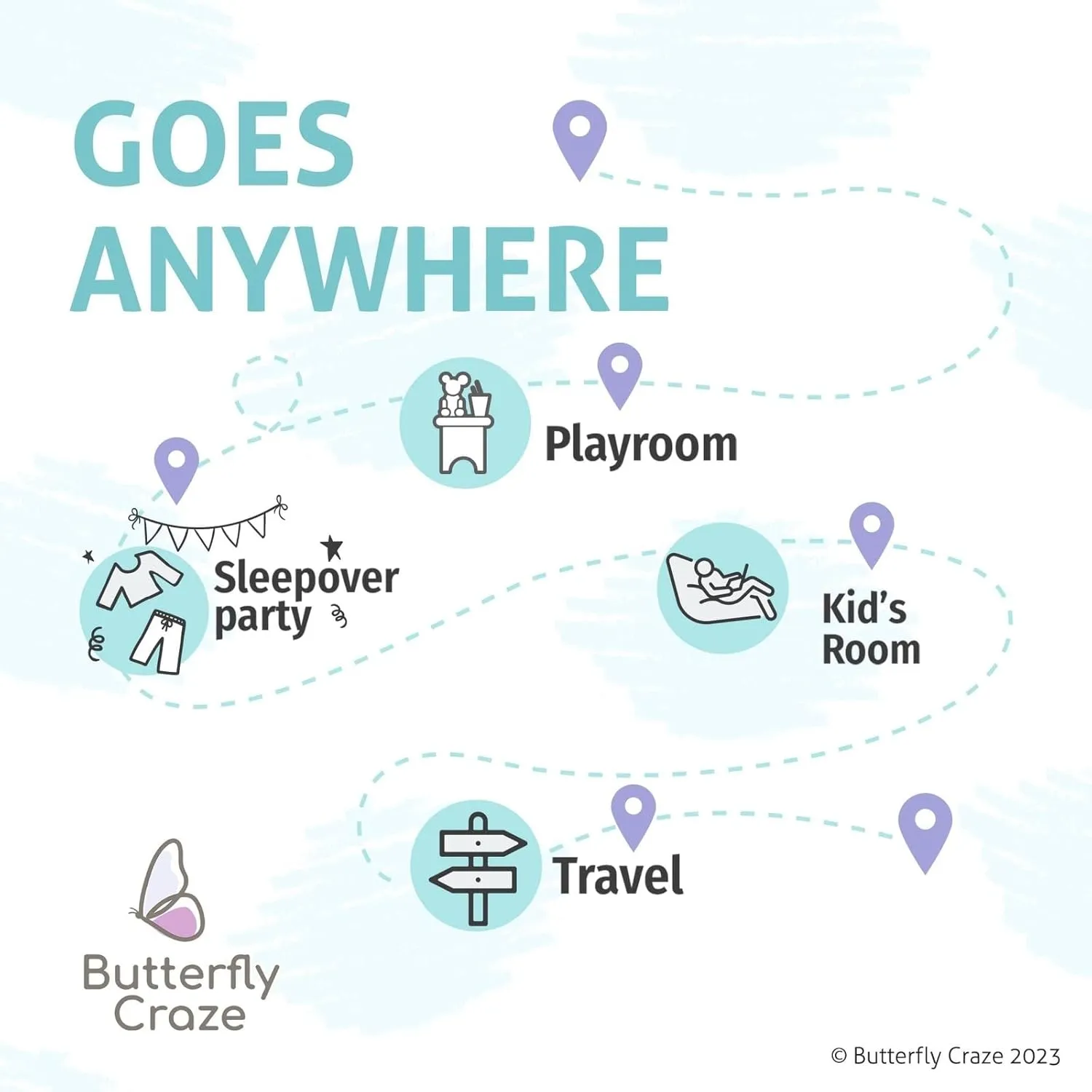 Butterfly Craze Floor Pillow Case, Mattress Bed Lounger Cover, Mermaid Aqua, King Size - Cozy Seating Solution for Kids & Adults, Recliner Cushion, for Reading, TV Time (Pillow Not Included)