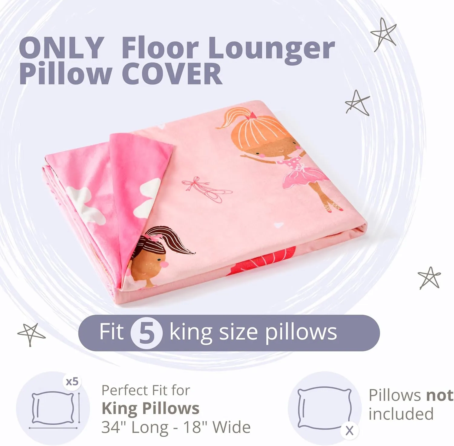Butterfly Craze Floor Pillow Case, Mattress Bed Lounger Cover, Polka Aqua, King Size - Cozy Seating Solution for Kids & Adults, Recliner Cushion, Perfect for Reading, TV Time (Pillow Not Included)