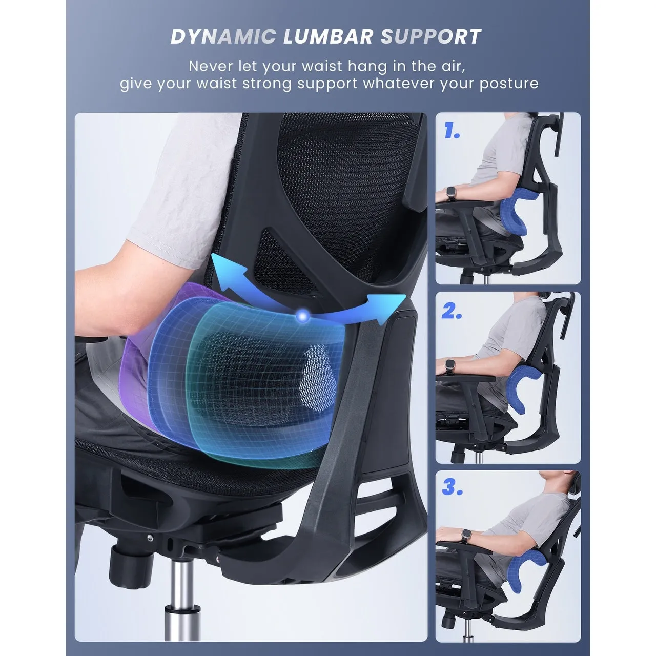 CabeVibe Ergonomic Home Office Desk Chair Breathable Mesh Chair Task Computer Chair - OdinLake
