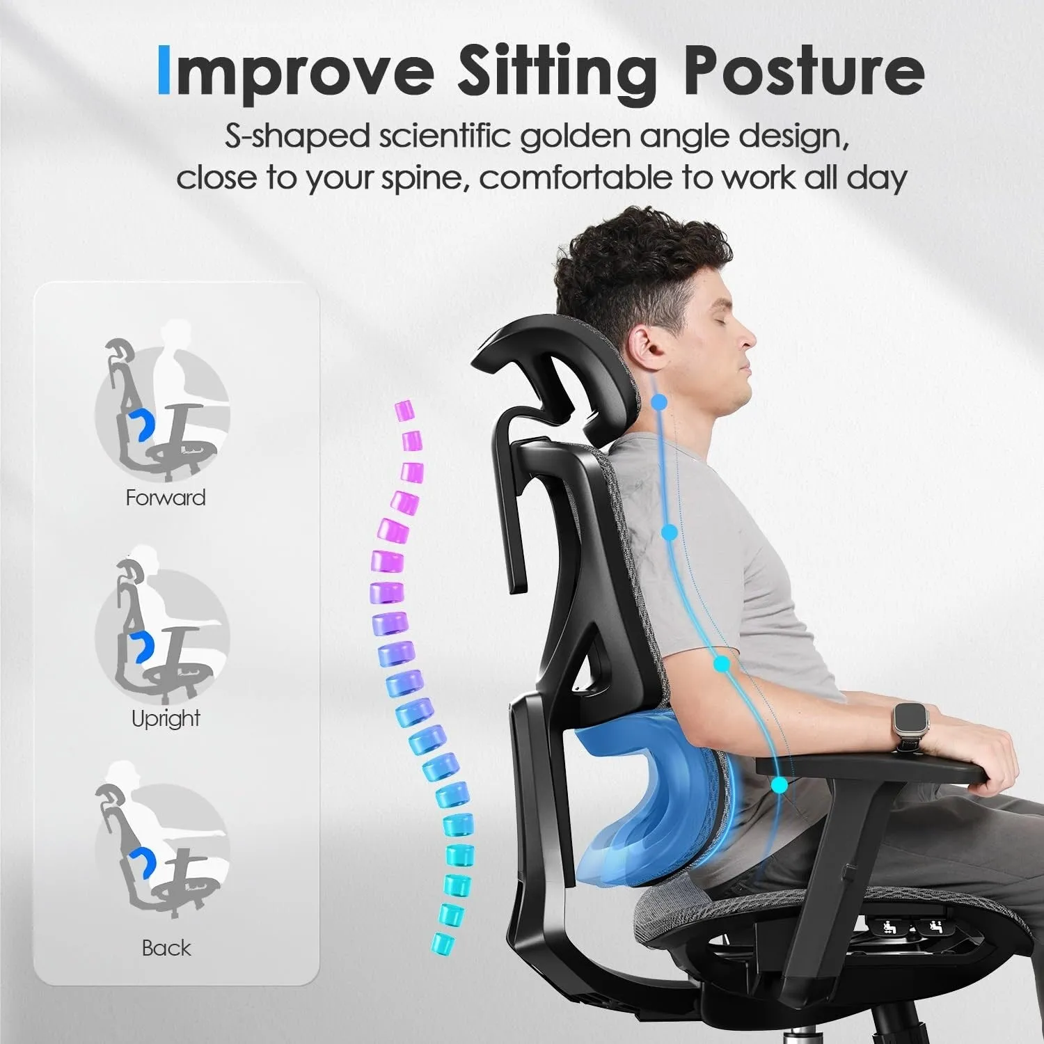 CabeVibe Ergonomic Home Office Desk Chair Breathable Mesh Chair Task Computer Chair - OdinLake