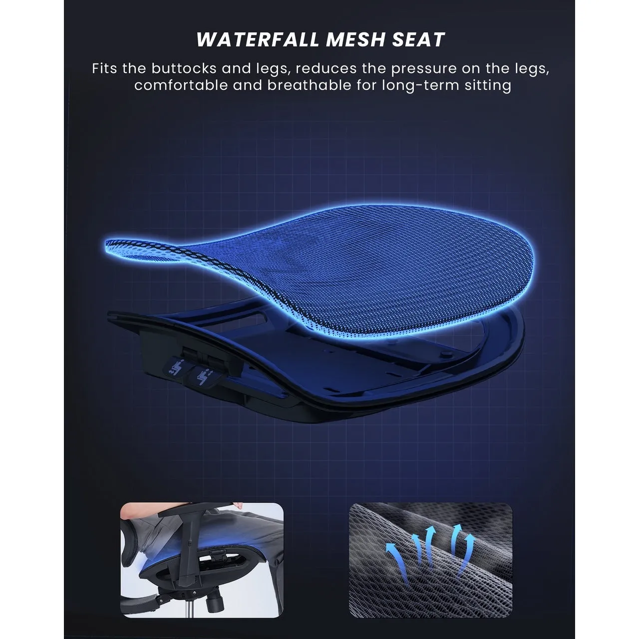 CabeVibe Ergonomic Home Office Desk Chair Breathable Mesh Chair Task Computer Chair - OdinLake