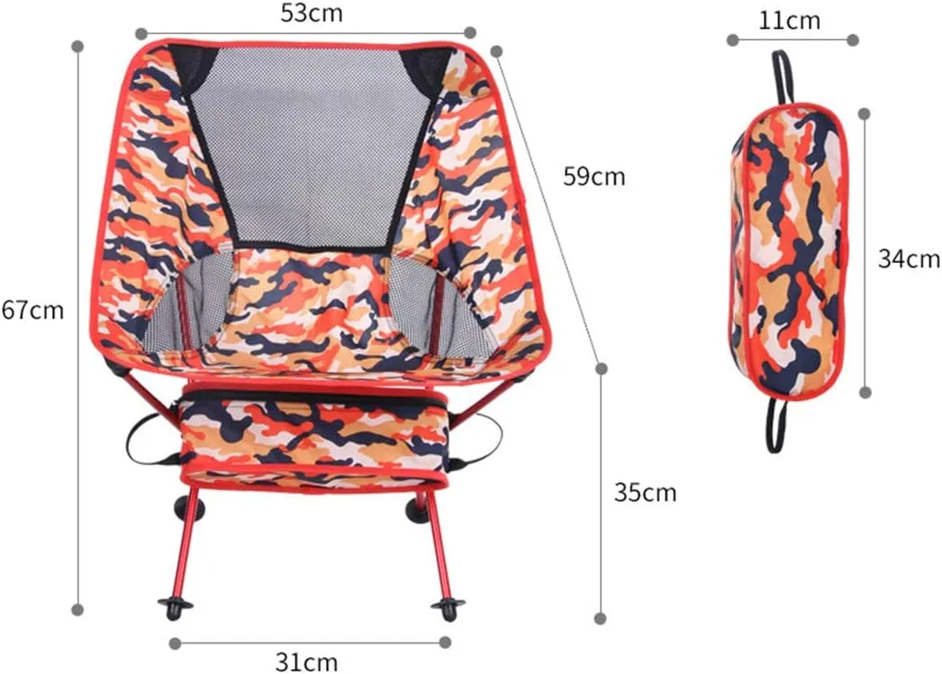 Camping Accessory Outdoor Camouflage Portable Folding Camping Chair Light Fishing Beach Chair Aviation Aluminum Alloy Backrest Recliner (Color : Green)