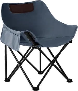 Camping Folding Chair, Heavy Duty Oversized Portable Outdoor Chair, Foldable Camp Chair with Side Pocket, Carry Bag Included, Collapsible Chair for Camping, Tailgates, Beach