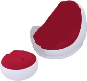 Camping Outfit Inflatable Lazy Sofa with Pedal Folding Recliner Outdoor and Indoor Bed Flocking Chair Beach Camping Garden Fashionable (Color : Red Lazy Sofa)