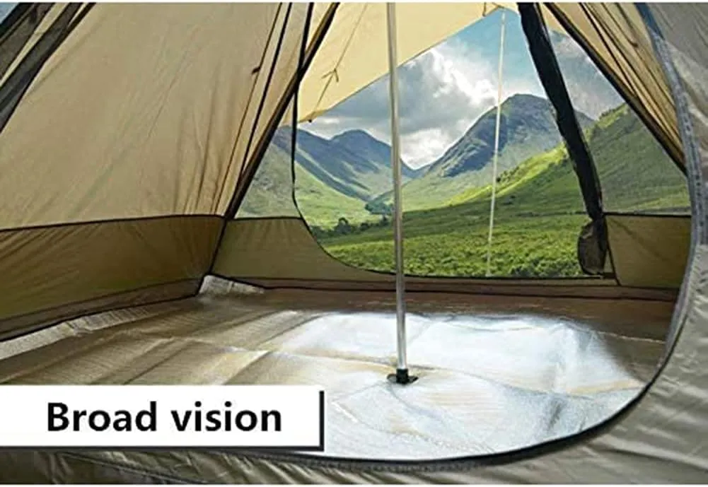 Camping Pyramid Tipi Tent Adult Indian Teepee Tent Yurt Tent Double Layers Tents for Outdoor Camping Hiking Hunting 3-4 Person (White 360X300X240CM)