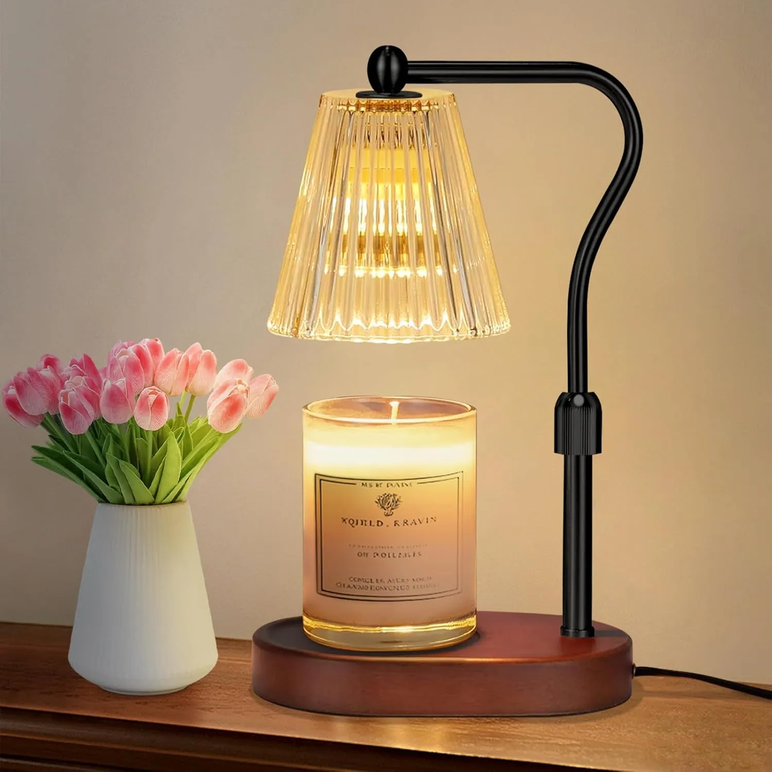 Candle Warmer Lamp with Dimmer 2 Bulbs, Candle Warmer with Timer Adjustable Height for Scented Wax Jar Candles, Gifts for Women Mom New Home, Christmas Gifts for Woemn Mothers Day, Birthday