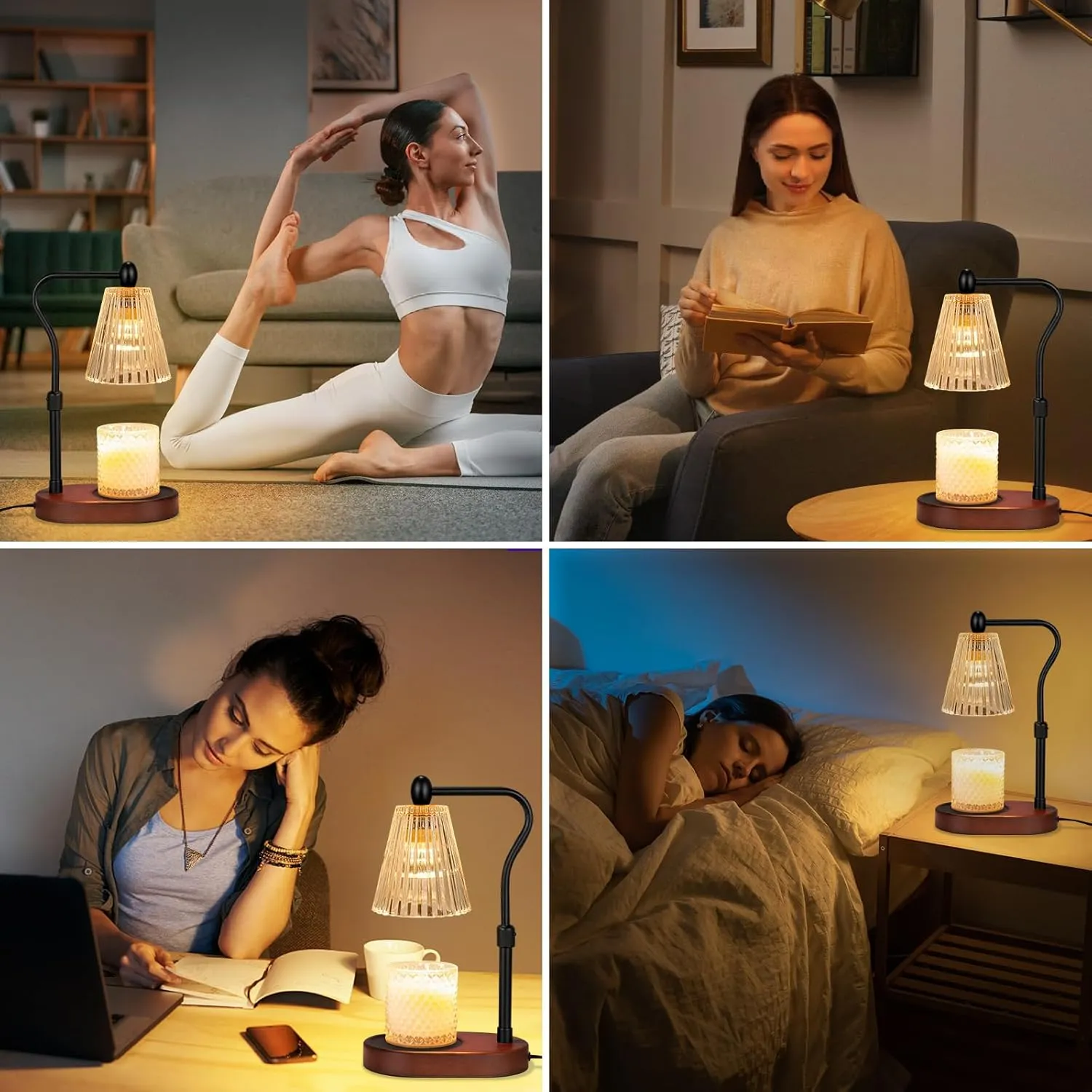 Candle Warmer Lamp with Dimmer 2 Bulbs, Candle Warmer with Timer Adjustable Height for Scented Wax Jar Candles, Gifts for Women Mom New Home, Christmas Gifts for Woemn Mothers Day, Birthday