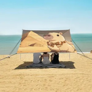 Capybara in The Pyramid Beach Camping Tent Sun Shelter for Whole Family, Beach Shade Canopy with UPF50  UV Protection,Easy Set Up and Carry,Outdoor Shade for Trips, Fishing, Backyard Fun Picnic