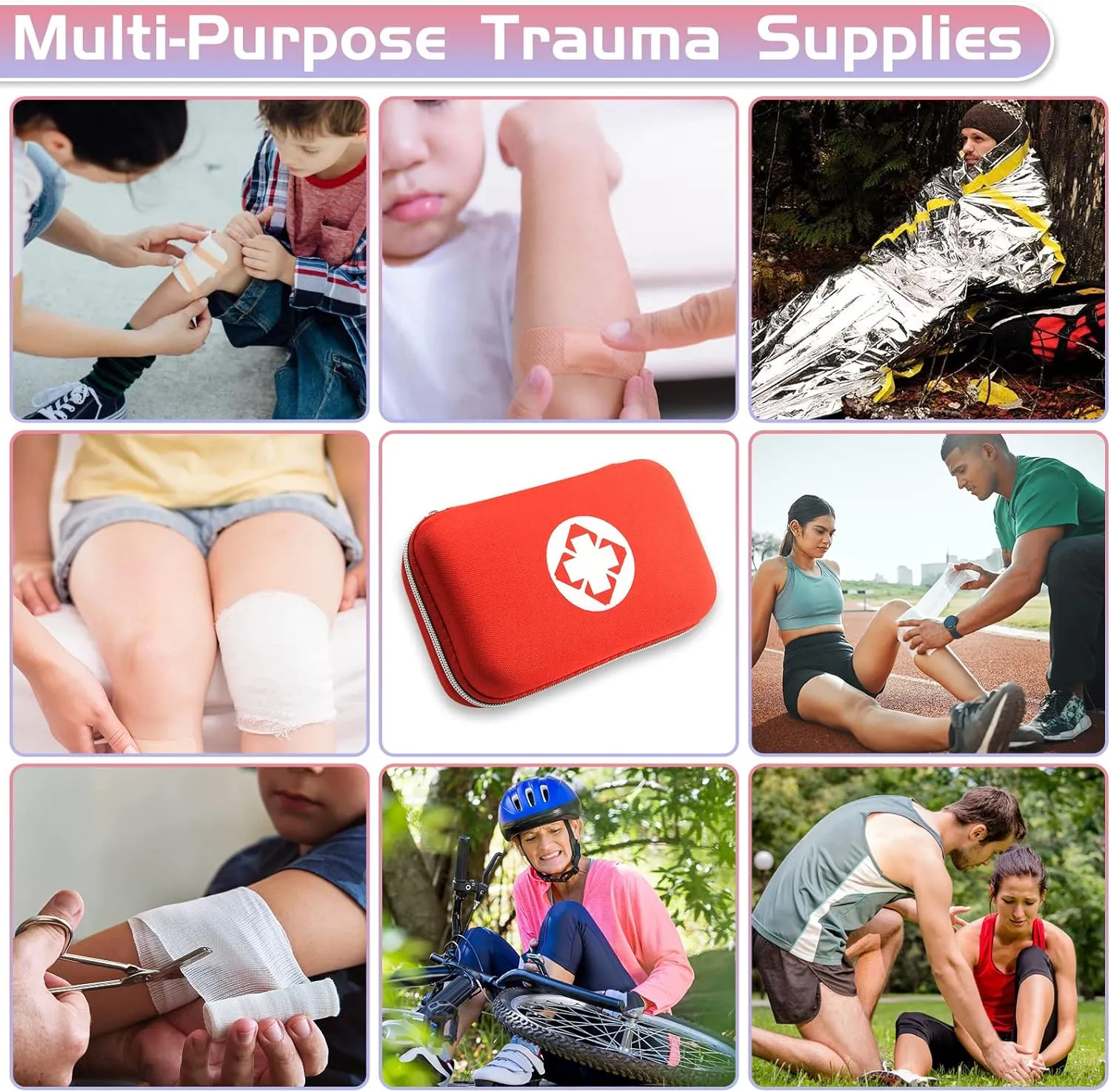 Car-First Aid-Kit Travel-Emergency Home-Essential - 274Pcs First Aid Kits Refill Supplies for Business College Dorm Student Boating Outdoor Adventure Emergency Necessities YIDERBO