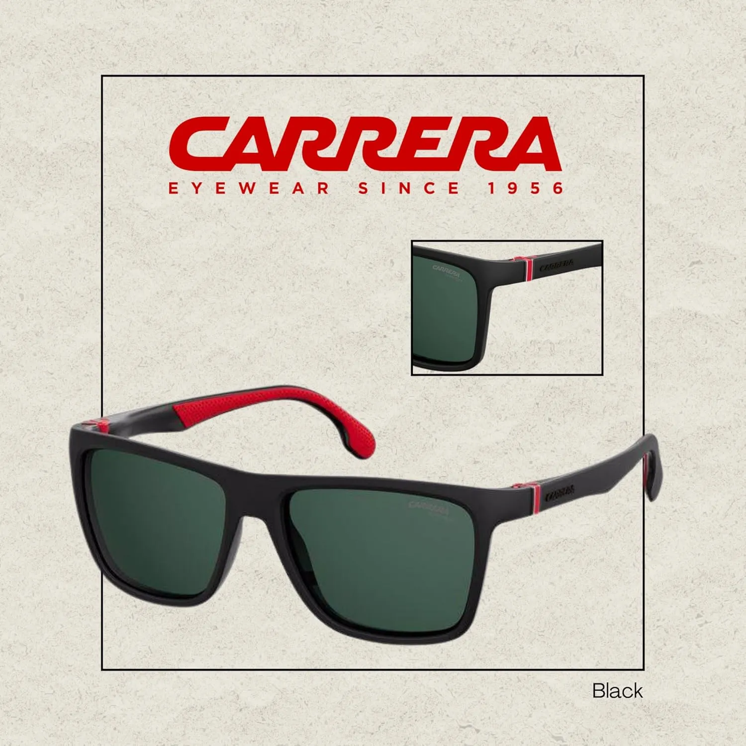 Carrera CA5047/S Plastic Rectangular Sunglasses For Men For Women   BUNDLE With Designer iWear Complimentary Eyewear Kit