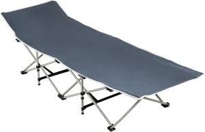 cdar Foldable Camping Cot, Folding Chaise Lounge Chair for Indoor Outdoor Travel, Adults Reclining Folding Chaise, Outdoor Sleeping Cot Bed Black