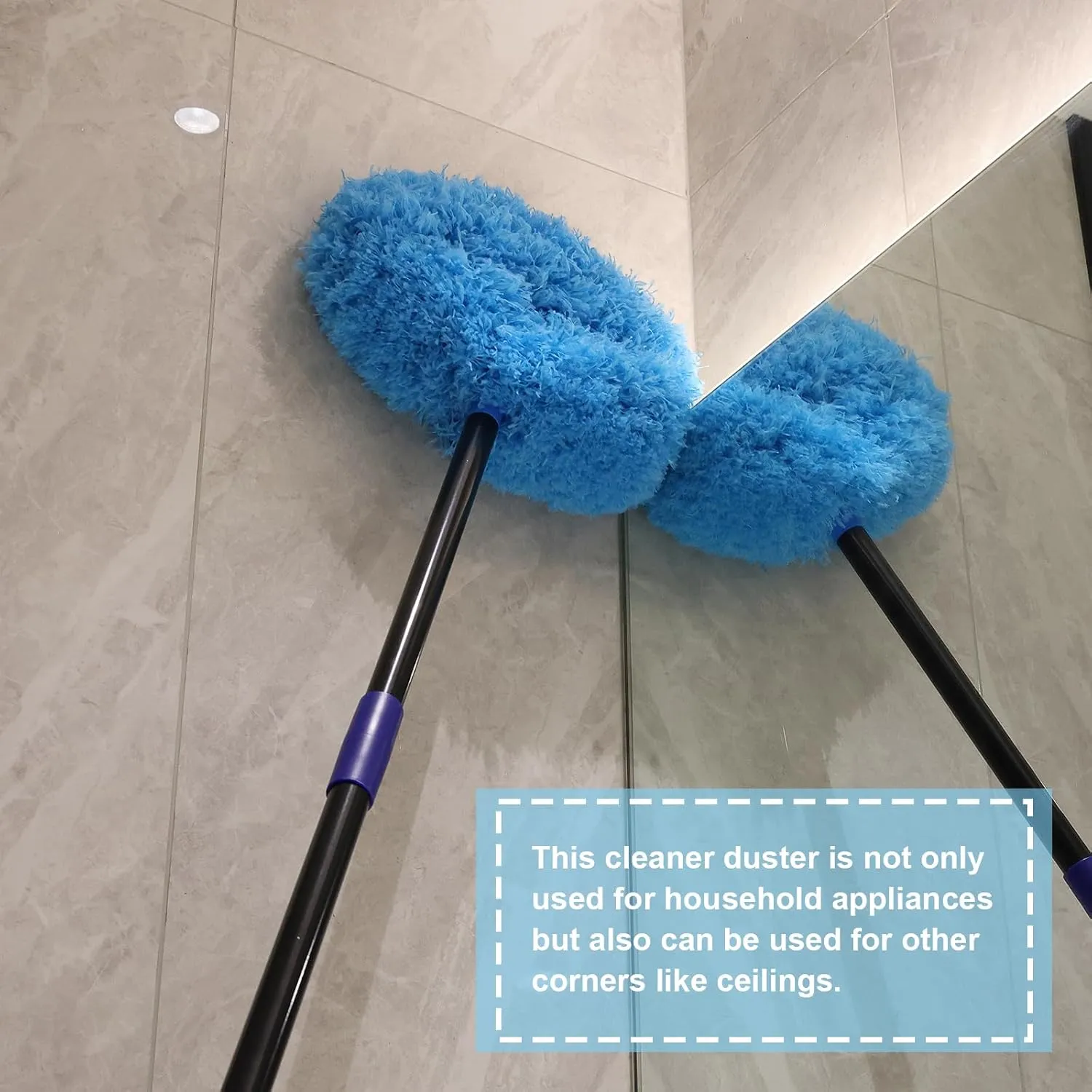 Ceiling Fan Cleaner Duster 7 Ft, Fan Duster for Ceiling Fan Blades, Removable Ceiling Fan Duster with Long Pole, Reusable Ceiling Cleaner Duster for High Ceilings, Fans, Furniture, Blinds
