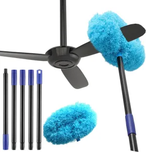 Ceiling Fan Cleaner Duster 7 Ft, Fan Duster for Ceiling Fan Blades, Removable Ceiling Fan Duster with Long Pole, Reusable Ceiling Cleaner Duster for High Ceilings, Fans, Furniture, Blinds