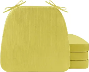 Chair Cushions for Dining Chairs, Indoor Seat Cushions with Ties and Non-Slip Backing, High-Resilience Chair Pads for Dining Room and Kitchen Chairs, 17''x16''x2'', Grass Green, Set of 4