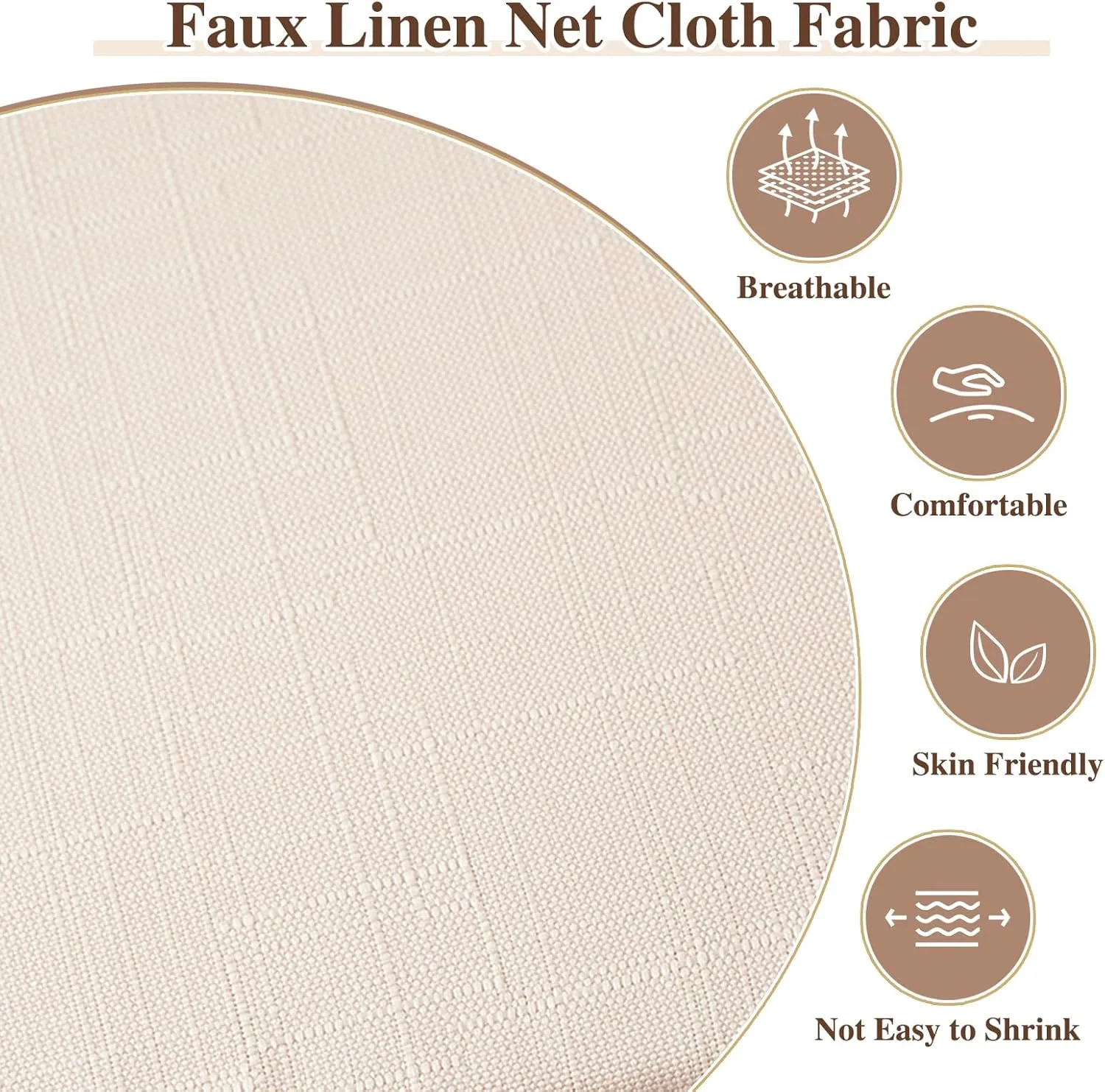 Chair Cushions for Dining Chairs, Indoor Seat Cushions with Ties and Non-Slip Backing, High-Resilience Chair Pads for Dining Room and Kitchen Chairs, 17''x16''x2'', Ivory, Set of 4