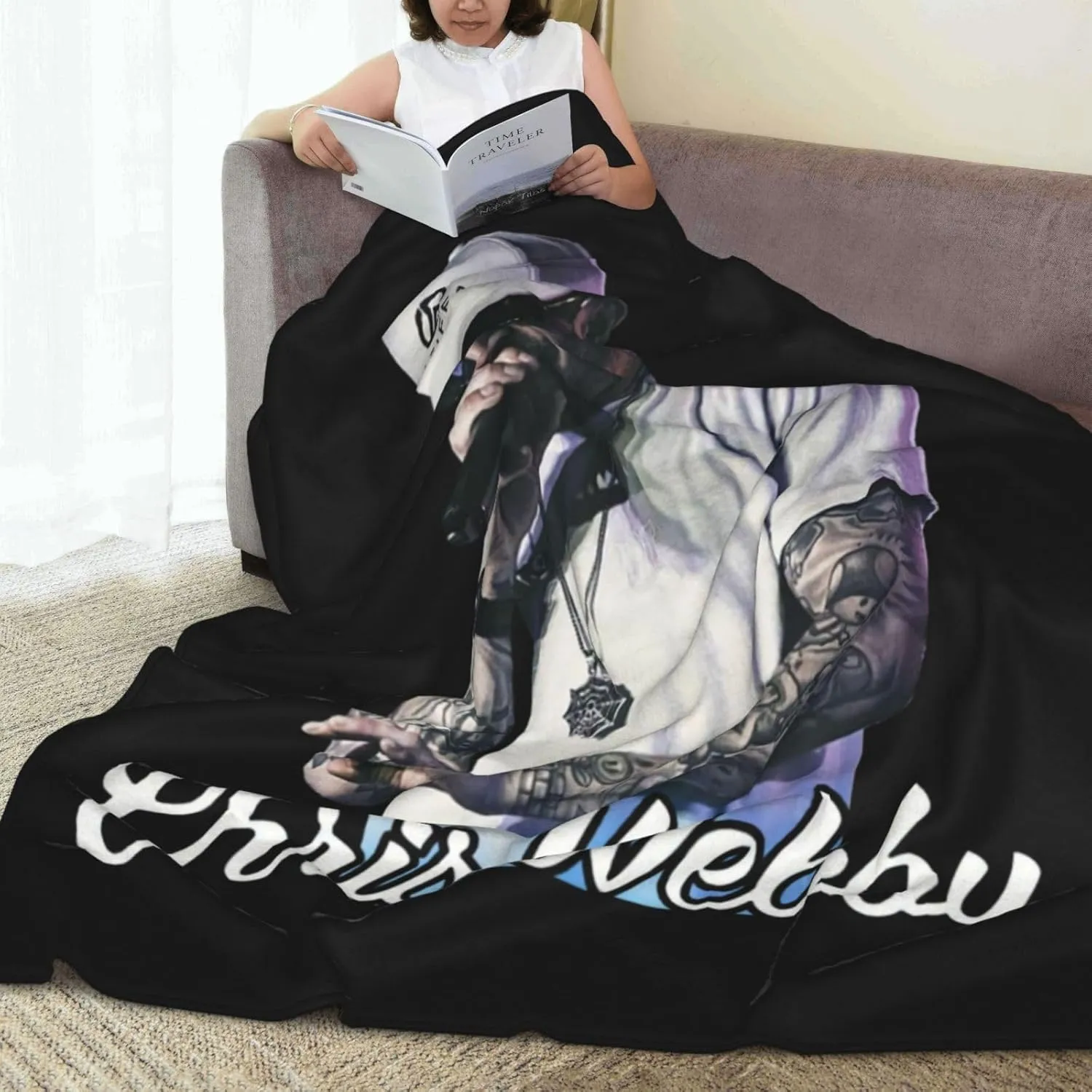 Chris Webby Blanket Flannel Fleece Printed Throw Blankets Ultra Soft Micro Warm Blanket for All Season Bedding Chair Sofa Couch Bed 50"x40"