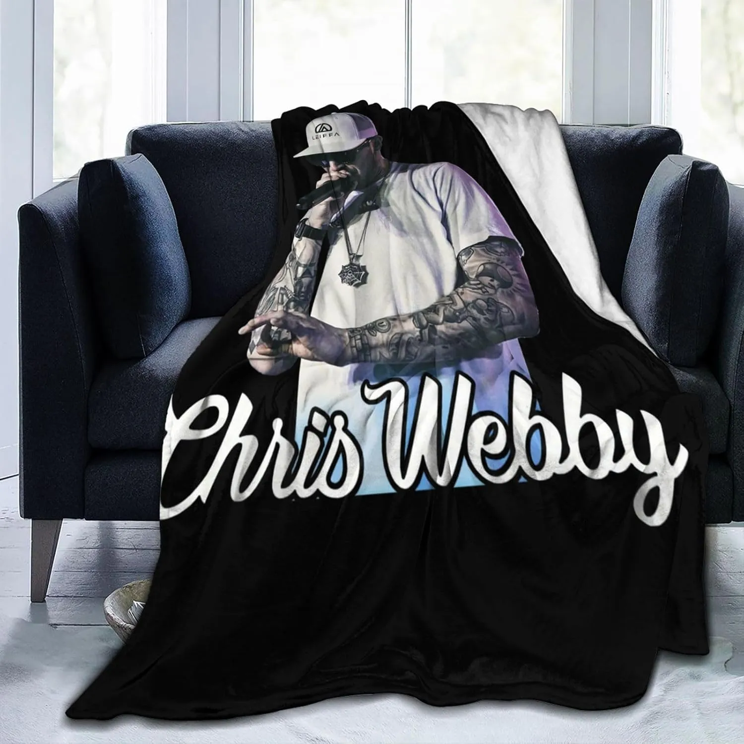 Chris Webby Blanket Flannel Fleece Printed Throw Blankets Ultra Soft Micro Warm Blanket for All Season Bedding Chair Sofa Couch Bed 50"x40"