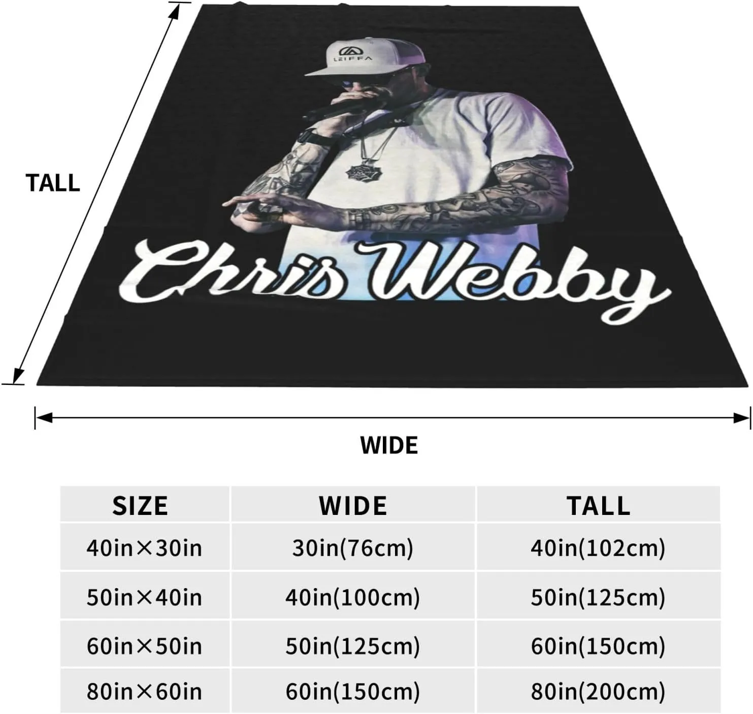 Chris Webby Blanket Flannel Fleece Printed Throw Blankets Ultra Soft Micro Warm Blanket for All Season Bedding Chair Sofa Couch Bed 50"x40"
