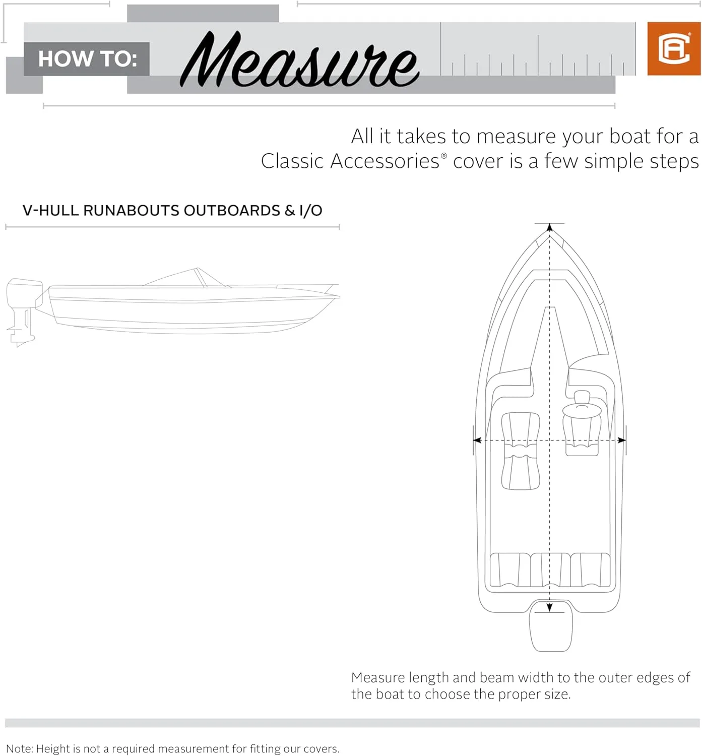 Classic Accessories StormPro Heavy-Duty Boat Cover, Fits boats 20 ft - 22 ft long x 106 in wide