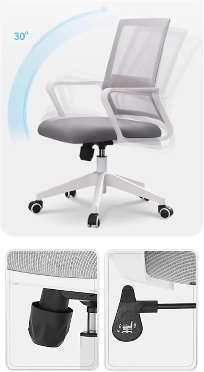 Classic Ergonomic Mesh Rolling Work Swivel Task Chairs, Comfortable Lumbar Support for Home, Bedroom, Study, Dorm, Student, Adults Desk Task Chair(Black)