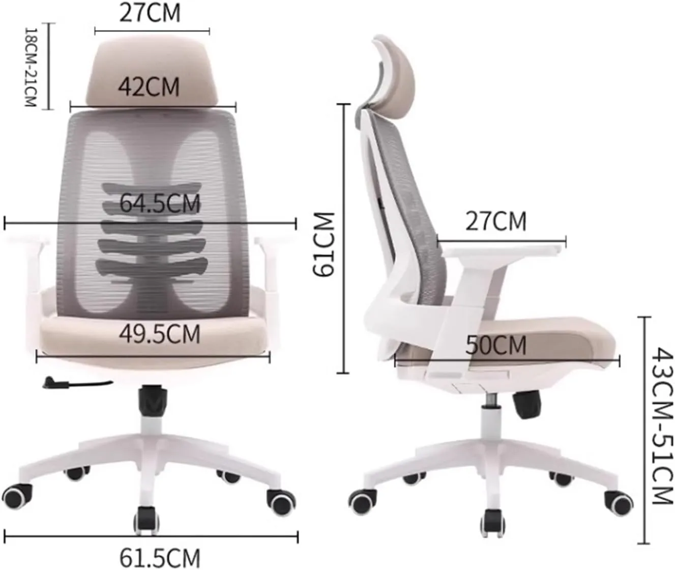 Classic Office Chair Ergonomic Desk Chairs with Lumbar Support and Flip-up Arms, Adjustable Height Swivel Comfortable Breathable Mesh Computer Executive Chair Desk Task Chair(Black)