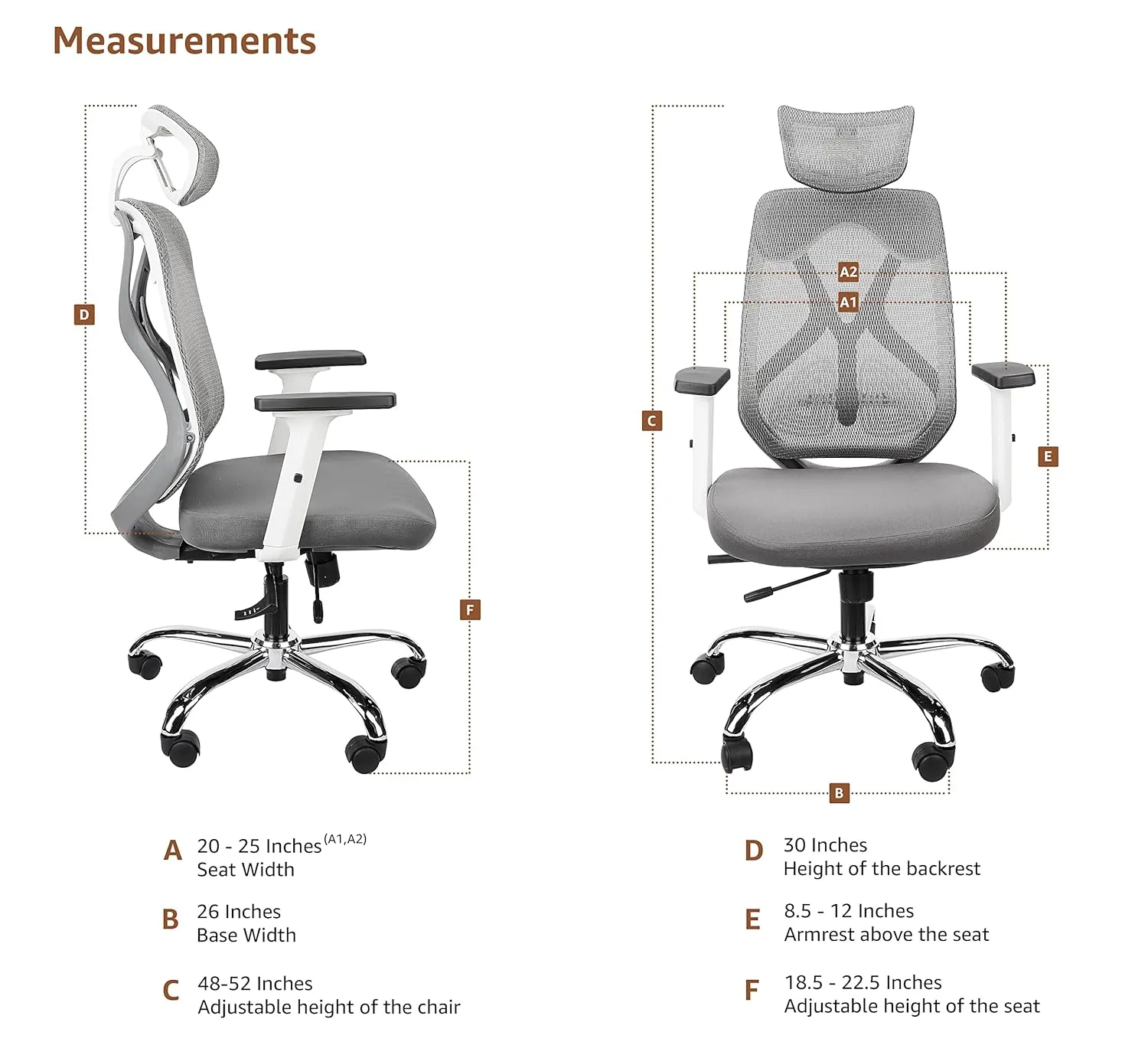 Comfortable High back Chair for Office & Home, Headrest, Armrest in Black
