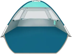 COMMOUDS Beach Tent Sun Shade for 3/4-5/6-7/8-10 Person, UPF 50  Beach Sun Shelter Canopy Tent, Lightweight, Easy Set Up and Carry