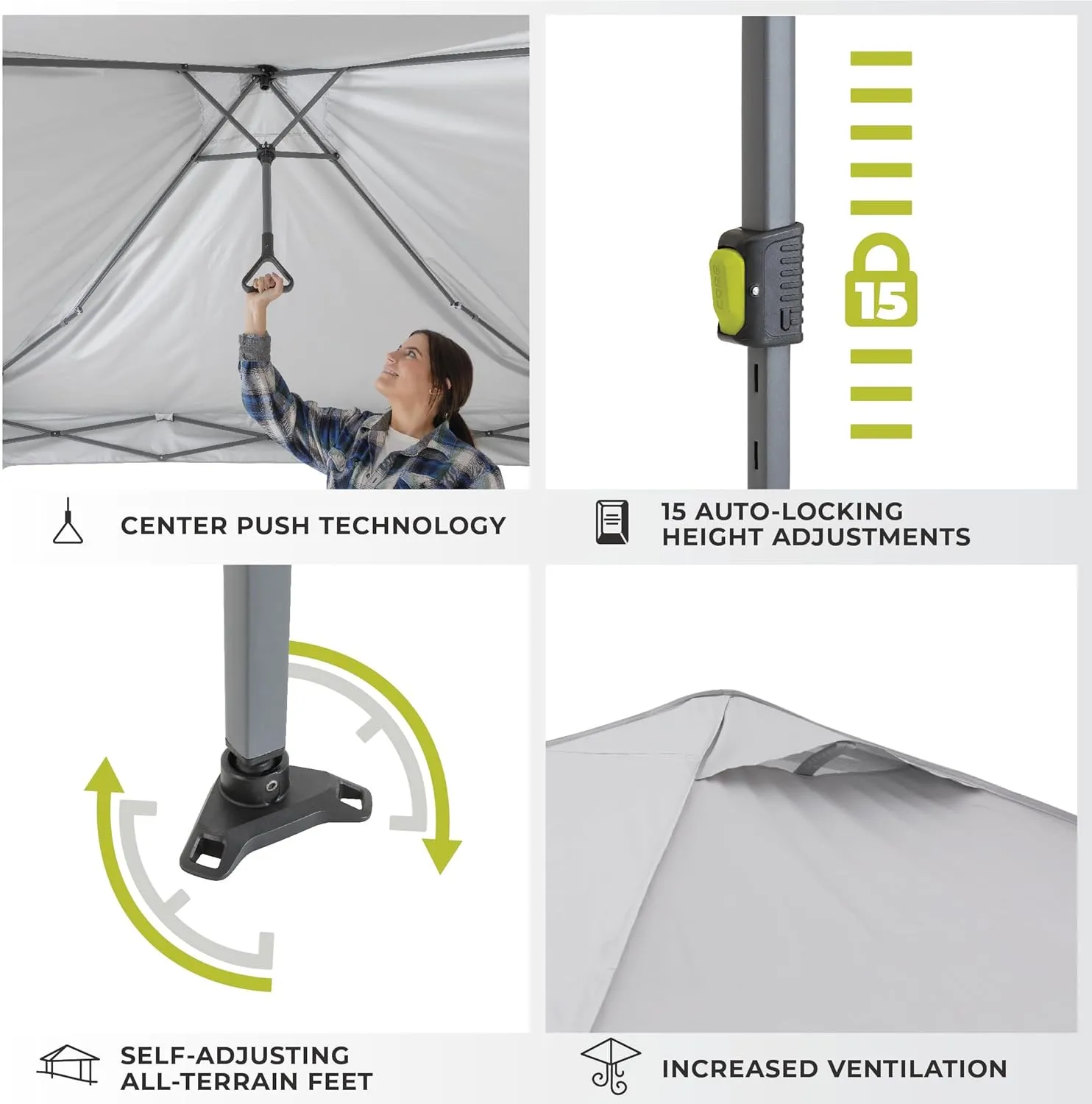 CORE 10 FT x 10 FT Instant Pop Up Canopy Tent | Portable Straight Leg Outdoor Gazebo Shelter with Wheeled Carry Bag | Perfect for Camping, Beach, Picnic, Backyards, BBQ, Tailgate, Patio and Party