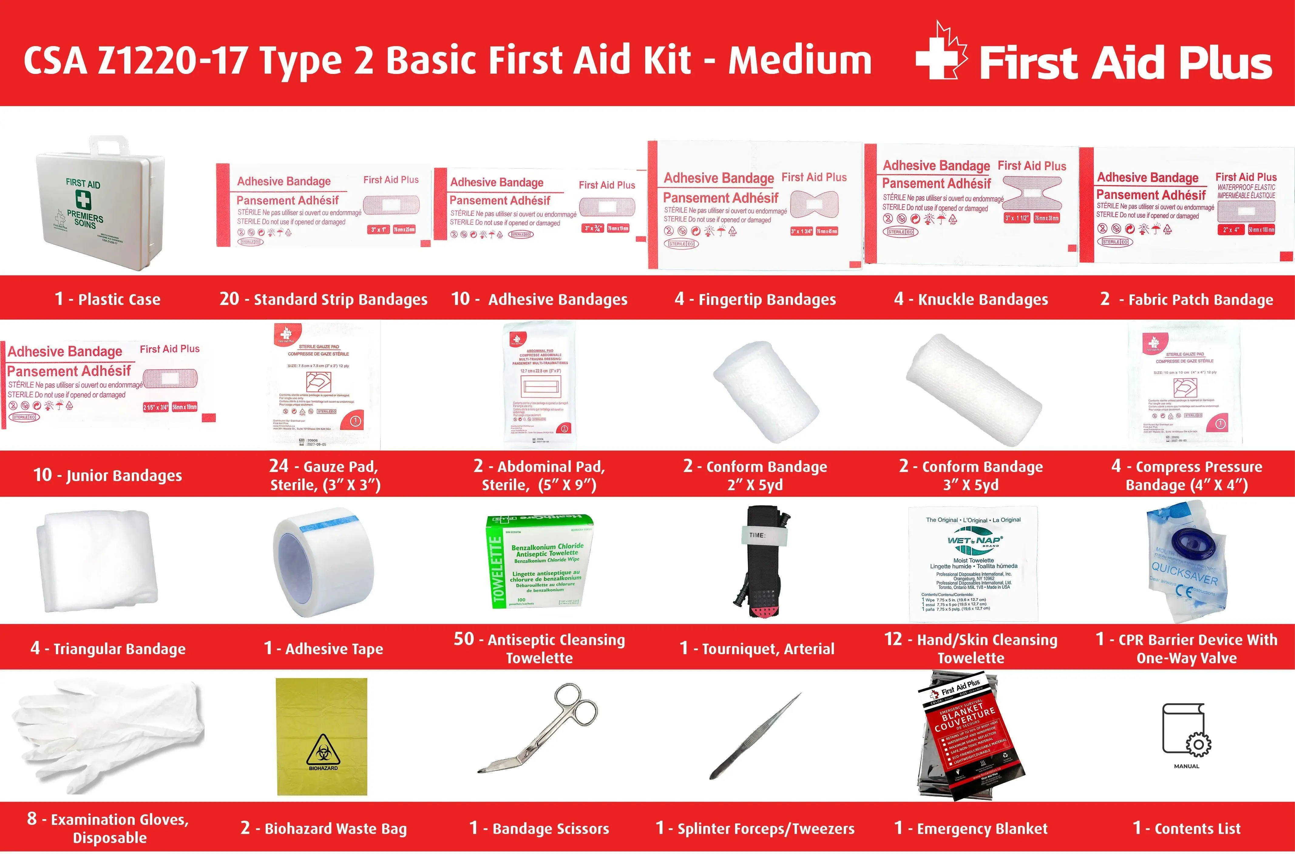 CSA Type 2 Basic First Aid Kit - Medium (26-50 Workers)