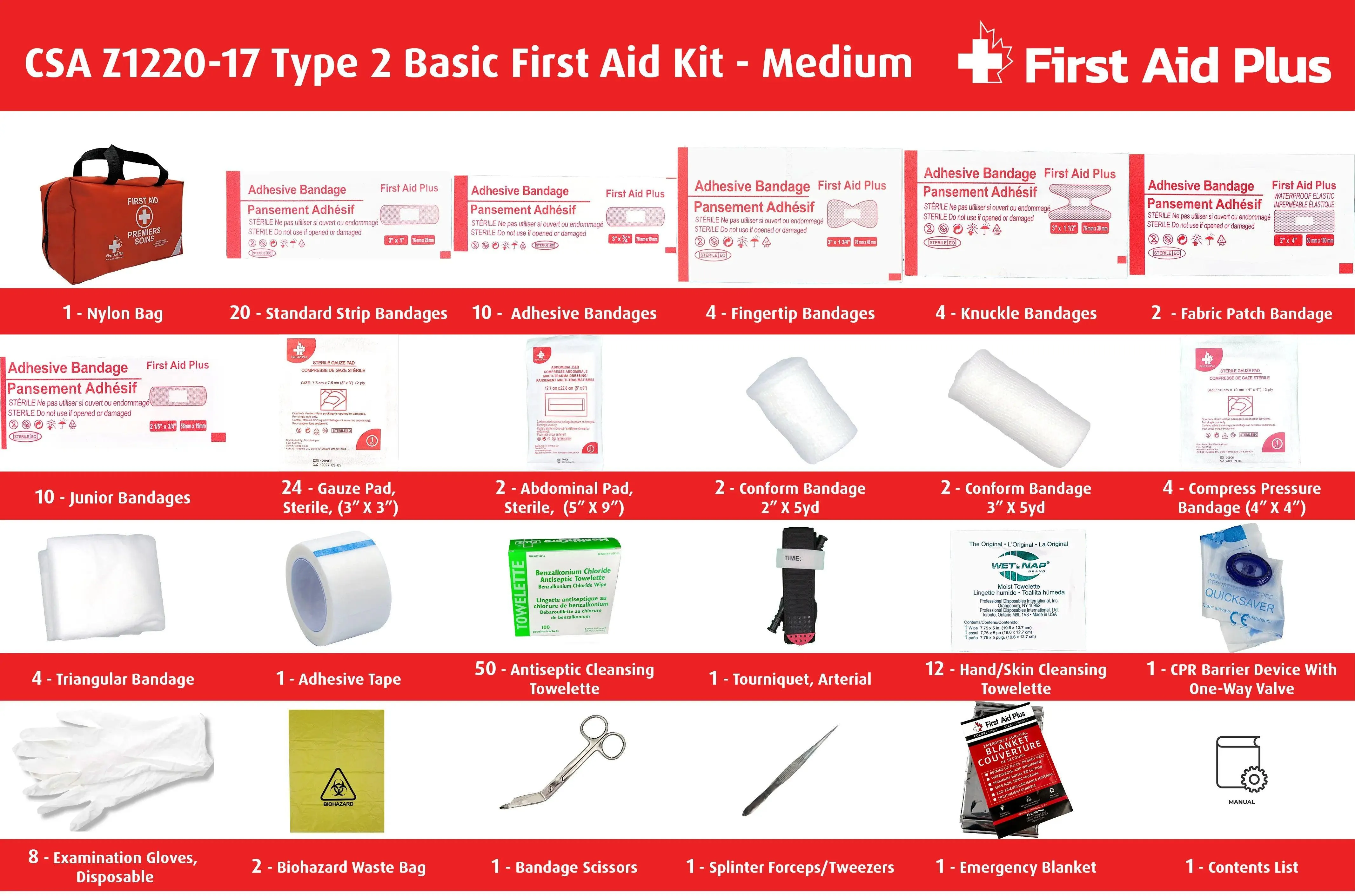 CSA Type 2 Basic First Aid Kit - Medium (26-50 Workers)